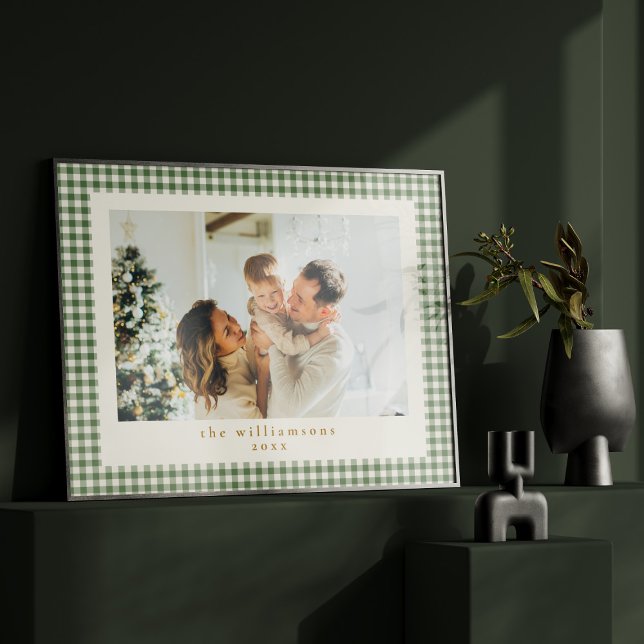 Poster Joli Vert En vichy Plaid Photo personnalisée Noël (Créateur téléchargé)