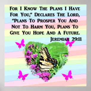 POSTER JOLIE BOUTTERFLY JEREMIAH 29:11