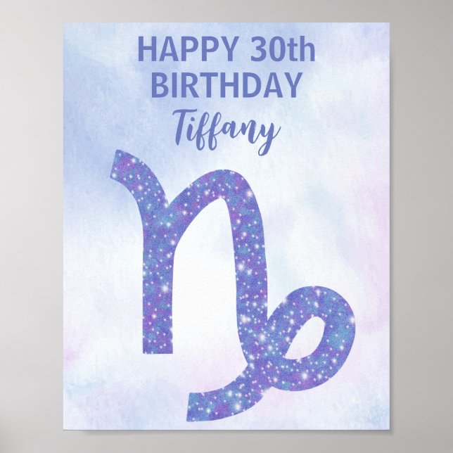 Poster Jolie Capricorne Astrologie Personnalisé Anniversa (Devant)