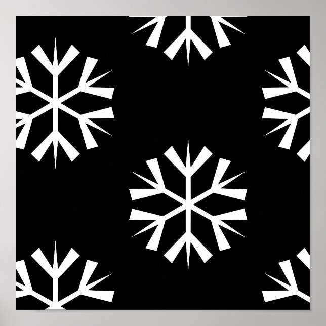 Poster jolie conception motif SNOWFLAKE | (Devant)