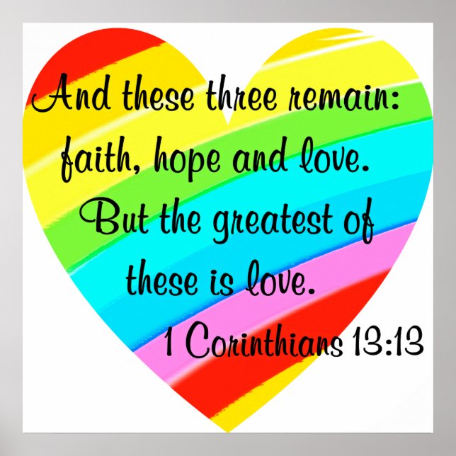 POSTER JOLIE CORINTHIANS 13:13 PLANCHER COEUR CONCEPTION (Devant)