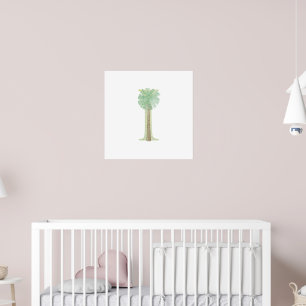Poster Jolie enfant TROPICAL ARBRE Monogramme I Nursery