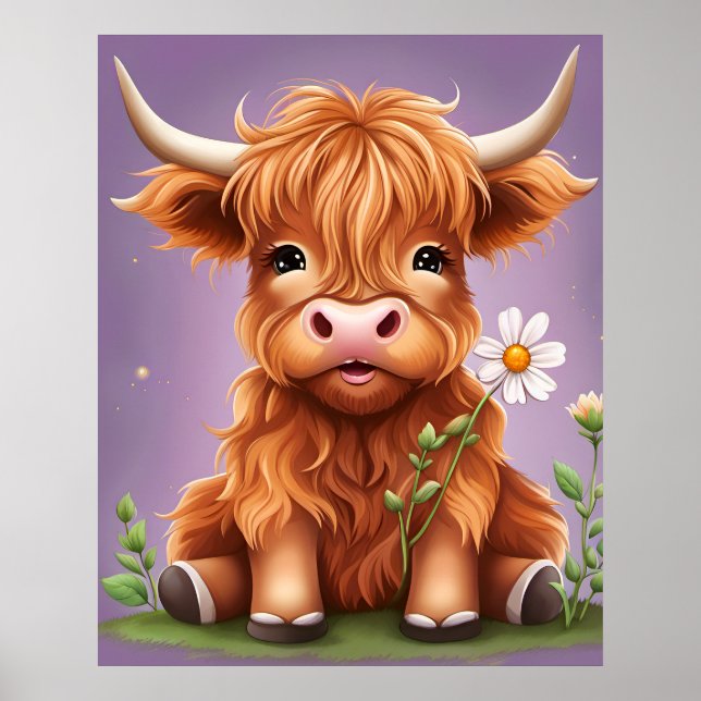 Poster Jolie Fantaisie de Vache Écossaise des Highlands e (Devant)