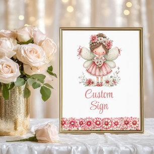 Poster Jolie Fée Fille Rougeur Floral Anniversaire Person