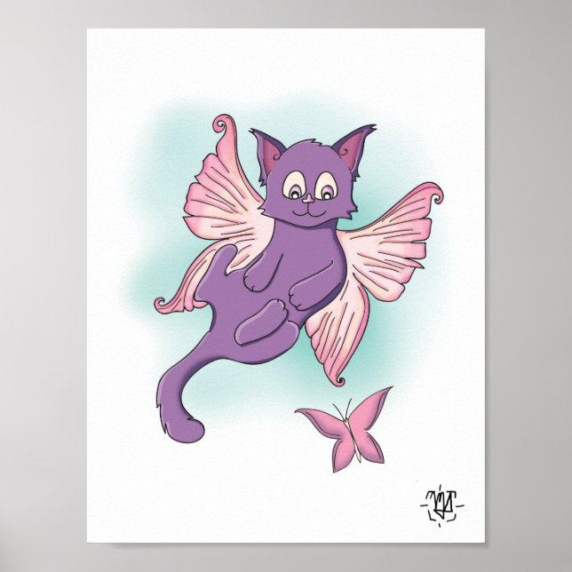 Poster Jolie Fée Kitty ailée (Devant)