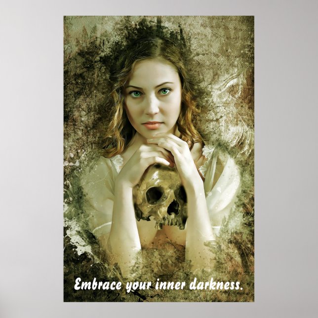 Poster Jolie femme au crâne (Devant)
