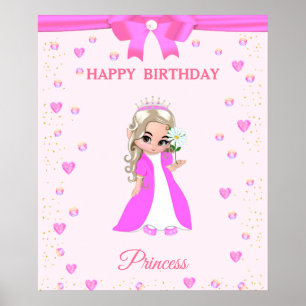 Poster Jolie fête d'anniversaire Princesse & Gems sur aff