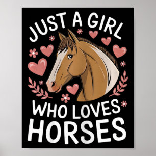 Poster Jolie Fille Cheval Juste Une Fille Qui Aime Les Ch