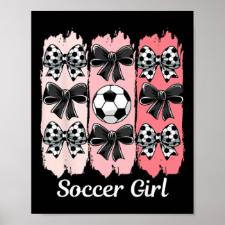Poster Jolie Fille de Football Coquette Nœud Fille de Foo