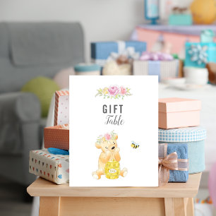 Poster Jolie Fille de Table de Cadeaux Ours en Peluche Ba