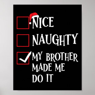 Poster Jolie Fille Mon Frère M'A Fait Le Faire Noël Sa