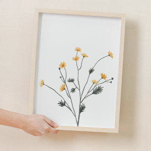 Poster Jolie Fleur Jaune Cosmos Nourriture Décor