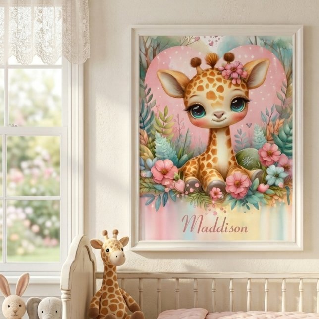 Poster Jolie girouette bébé personnalisée avec prénom pou (Créateur téléchargé)