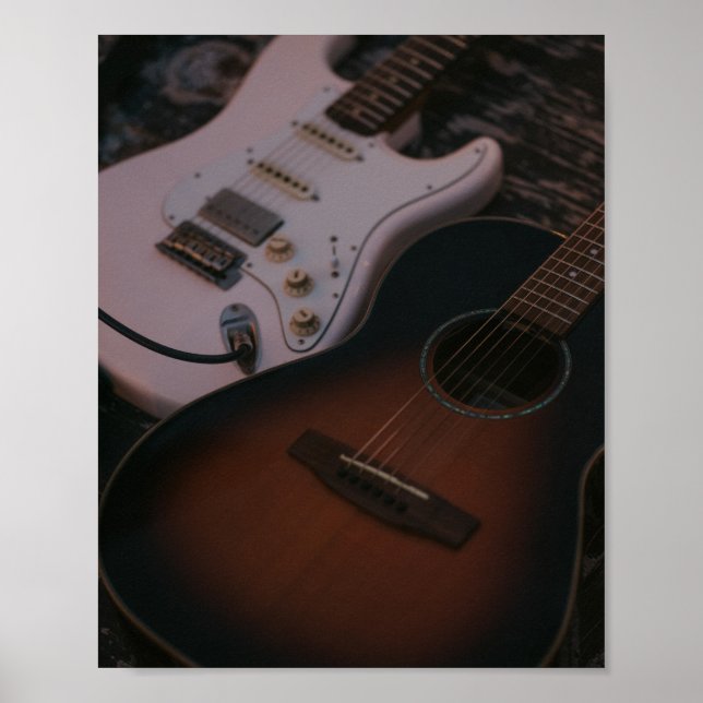 Poster Jolie guitare acoustique (Devant)