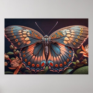 Poster Jolie illustration de papillon coloré créatif