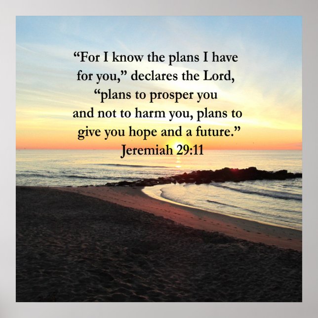 POSTER JOLIE JEREMIAH 29:11 PHOTO DU LEVER (Devant)