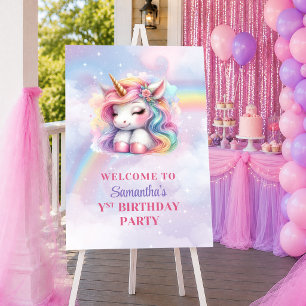 Poster Jolie Licorne Magique Jour Fille Anniversaire Bien