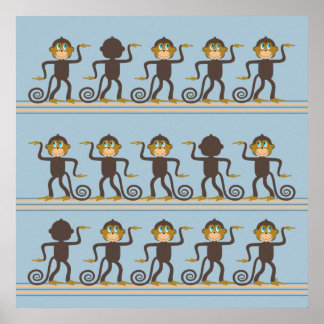 Poster Jolie motif de safari dansante, chambre de garçon