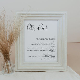 Poster JOLIE Panneau de menu de bar bohème minimaliste Le