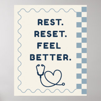 Poster Jolie Papeterie de repos, réinitialisation, se sen