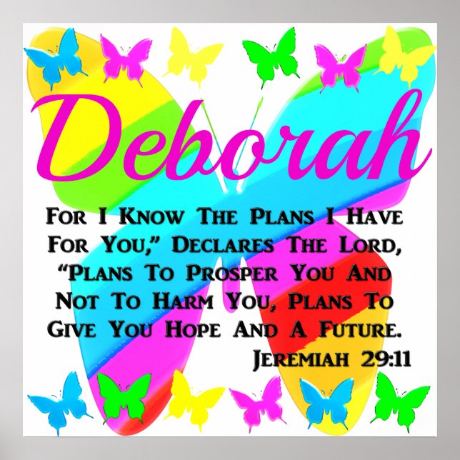 POSTER JOLIE PERSONNALISÉ JEREMIAH 29:11 BUTTERFLY (Devant)