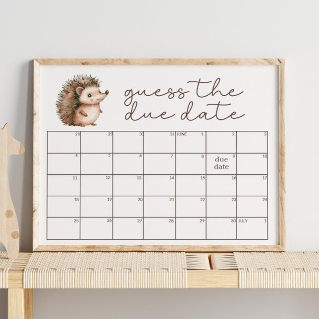 Poster Jolie petite fée hérisson devine la date d'accouch (Créateur téléchargé)