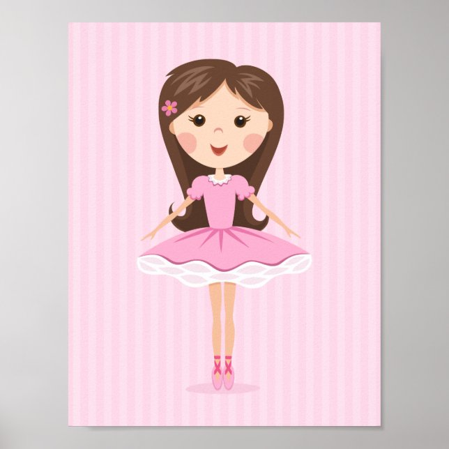 Poster Jolie petite fille de ballerine en tutu rose (Devant)