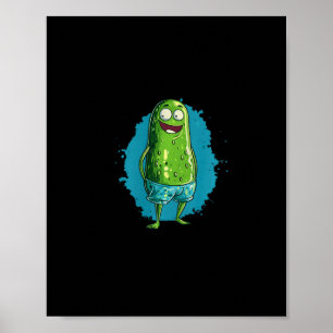 Poster Jolie Pickle De Natation En Maillot De Bain Pour P