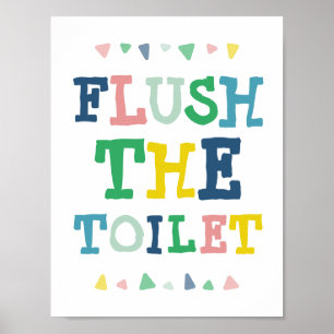 Poster Jolie salle de bain colorée pour enfants toilettes