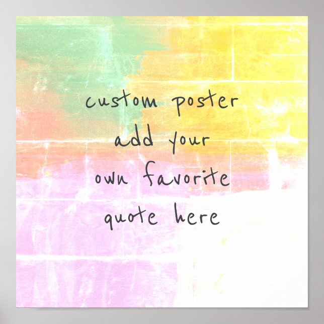 Poster jolies couleurs pastel ajouter votre propre devis (Devant)