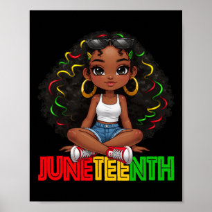 Poster Jolies Filles Noires Juneteenth Célébrant 1865 Enf