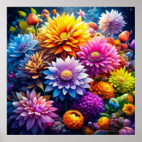 Jolies fleurs d'art aquarelle en couleur Ai