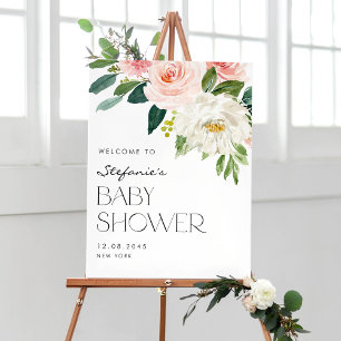 Poster Jolies fleurs du jardin Baby shower de printemps A
