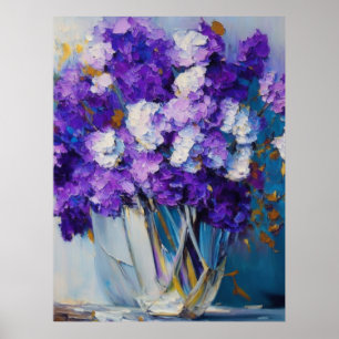 Poster Jolies fleurs violettes Vintages
