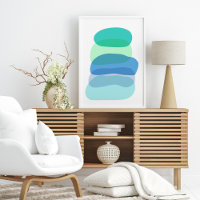 Jolies formes géométriques Abstraites en bleu et v