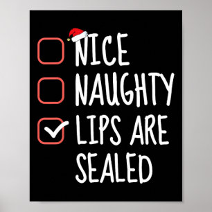 Poster Jolies Lèvres Naughty Sont Scellées Liste De Noël 