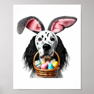 Poster Jolies oreilles de lapin English Setter Chasse aux
