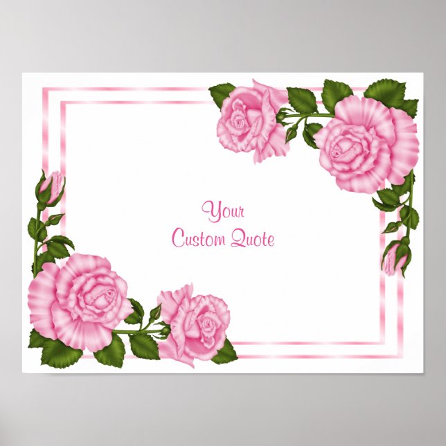 Poster Jolis bouquets d'angle roses pour anniversaire (Devant)