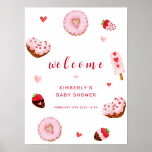 Poster Jolis petits gâteaux Chéri Bienvenue Baby Shower