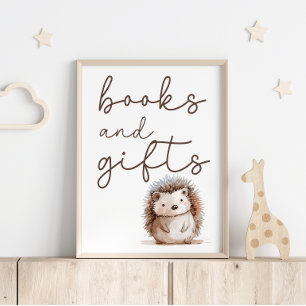 Poster Jolis petits livres pour bébé hérisson Cadeaux de 