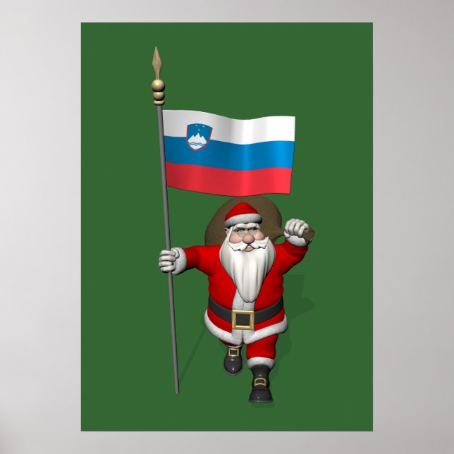 Poster Jolly Père Noël visite Slovénie (Devant)