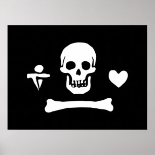 Poster Jolly roger du drapeau de Stede Bonnet Pirate