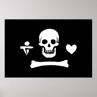 Poster Jolly roger du drapeau de Stede Bonnet Pirate