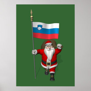 Poster Jolly Santa Visiting Slovenia