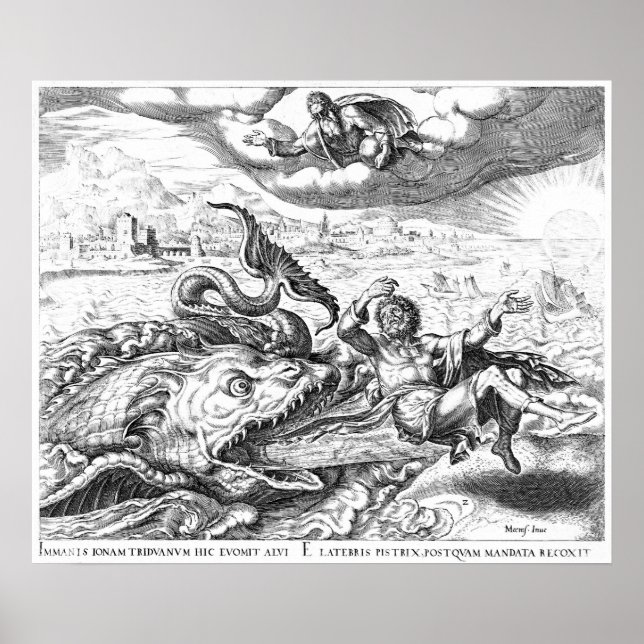 Poster Jonah et la baleine par Philip Galle (Devant)