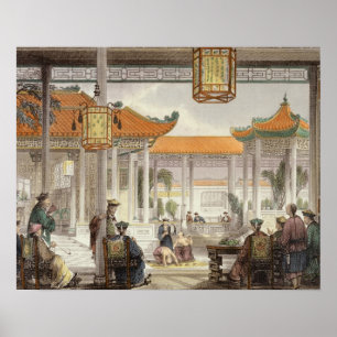 Poster Jongleurs exhibant dans la cour du P d'une