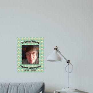 Poster Jonquille blanche sur photo souvenir verte