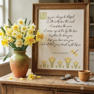 Poster Jonquilles de printemps Bénédiction gaélique