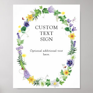 Poster Jonquilles rustiques et signature texte Fleur sauv