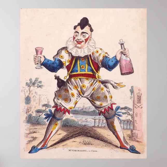 Poster Joseph Grimaldi, Clown 1778-1837 (Devant)